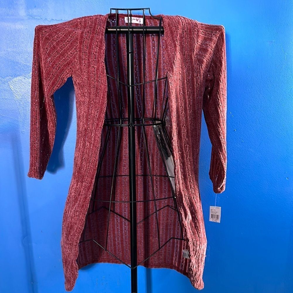 Knit Works Super Soft Shrug Mauve Open Front Cardigan Size Large L Lightweight